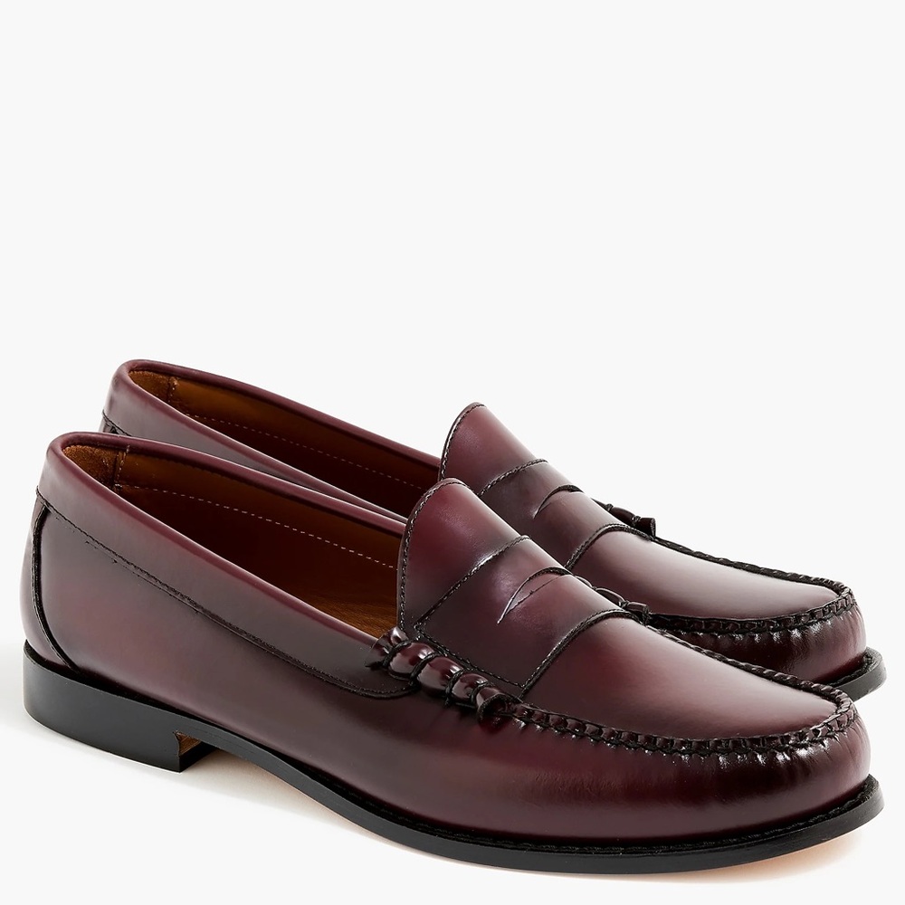 J. CREW Classic Leather Penny Loafer in Wine Size 12 M $198 BS114
